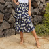 new leopard print ruffled mid-length skirt  NSYMR49381