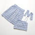 Plaid printed cami top & skirt set NSYMR49385
