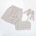 Plaid printed cami top & skirt set NSYMR49385