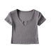 elastic thread short-sleeved T-shirt  NSAC49482
