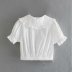 White doll collar ruffle short-sleeved lace casual blouse NSAM49510