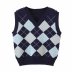 Diamonded print V-neck knit vest NSAM49535
