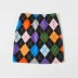 contrast color diamond lattice skirt  NSSMJ49647
