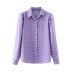 bubble sleeve single-breasted polka-dot shirt  NSAM49745