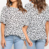 short-sleeved lotus leaf leopard print t-shirt NSJR49778