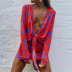 sexy V-neck print lace-up beach skirt  NSMI49785
