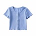 Solid Color Short-Sleeve Short Cardigan NSAC49920