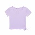 short-sleeved side drawstring solid color T-shirt  NSAC49928