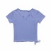 short-sleeved side drawstring solid color T-shirt  NSAC49928