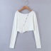 Irregular button front knitted cardigan NSHS49939