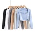 hanging shoulder square neck bottoming shirt  NSHS49940