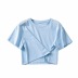 Irregular One-Button Short-Sleeved T-Shirt NSAC49947