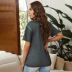 national style stitching v-neck short-sleeved t-shirt   NSSI49981