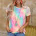tie-dye lace stitching short-sleeved t-shirt  NSSI50008