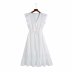 V-neck flying sleeve embroidery hollow dress NSAM50065