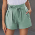 solid color ruffled elastic waistband shorts NSSI50102