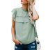 summer new solid color ruffled hollow top NSSI50210