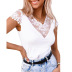 verano nueva blusa con cuello en v con costuras de color sólido NSSI50226