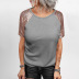 new solid color round neck stitching top NSSI50245
