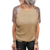 new solid color round neck stitching top NSSI50245