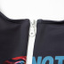 letter print zip front swimsuit one-piece set NSALS50294