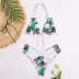 parrot printed tie front halter bikini swimsuit set NSALS50295