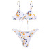 Floral Printed Tie Front Sling Bikini Swimsuit Set NSALS50297