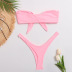 plain color tie front tube bikini swimsuit set NSALS50299