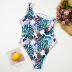 leaf print gathered swimsuit NSALS50302