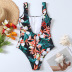 Floral Printed Lace-Up One-Piece Swimsuit NSALS50313
