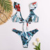 contrast color wide shoulder sling low waist bikini swimsuit NSALS50320