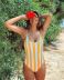 Striped One-Piece Bikini Swimsuit NSALS50331