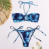 Tie Dye Side Strapped Halter Bikini Swimsuit NSALS50338
