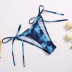 Tie Dye Side Strapped Halter Bikini Swimsuit NSALS50338