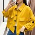 spring new patch pockets yellow shirt NSAM50384