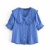 spring lapel striped short-sleeved shirt NSAM50385