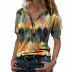 Summer short-sleeved print hit color T-shirt NHSUO50440