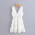 White V-Neck Halter Lace Skirt NSAM50470