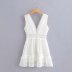 White V-Neck Halter Lace Skirt NSAM50470