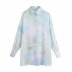 blusa drapeada con efecto tie-dye de primavera NSAM50477
