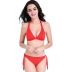 solid color strapped elastic sling bikini swimsuit NHLUT50630