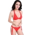 solid color strapped elastic sling bikini swimsuit NHLUT50630