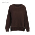 suéter de punto suelto con espalda larga de color puro NSJR50659