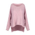 suéter de punto suelto con espalda larga de color puro NSJR50659