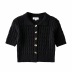 Lapel Twist Short Knitted Cardigan NSAC50766