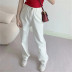 Nuevos pantalones de mezclilla finos blancos de cintura alta NSAC50791