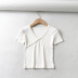 elastic cross-splicing short-sleeved T-shirt   NSAC50797