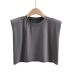 solid color sleeveless shoulder pad T-shirt  NSAC50823