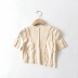 reverse stitching asymmetrical short-sleeved T-shirt   NSAC50848