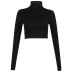 solid color high-neck long-sleeved tops NSMEI50861